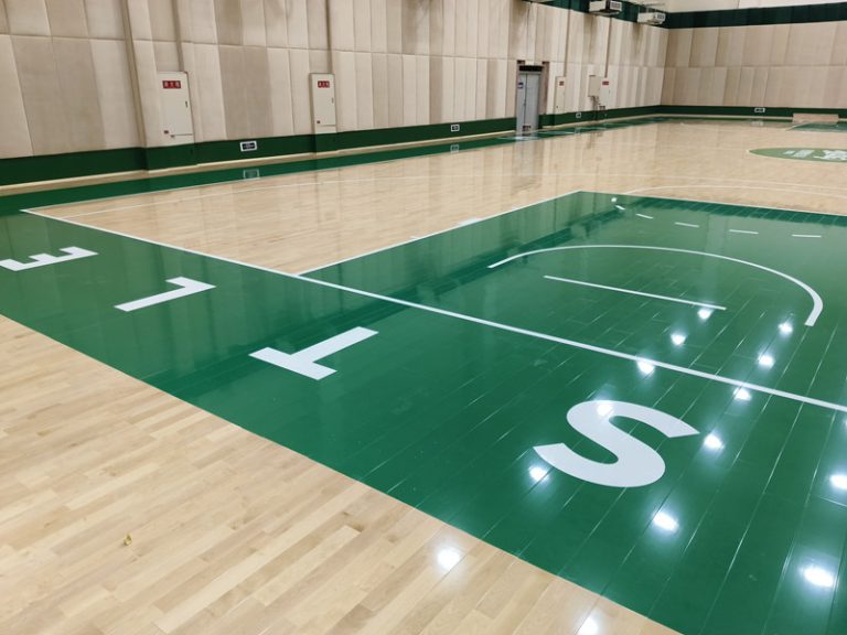 أرضيات خشبية محمولة من خشب القيقب المصفح لكرة السلة